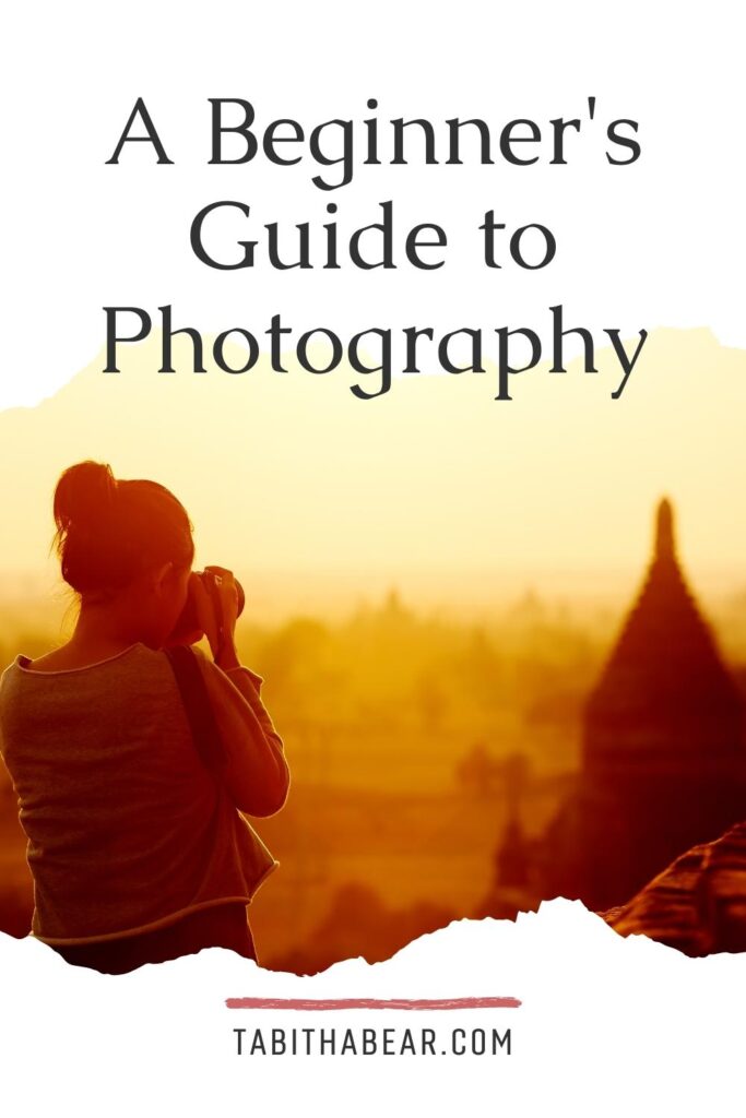 Photo of a woman taking photos of the temples in Myanmar." Text above the photo reads: A Beginner's Guide to Photography.